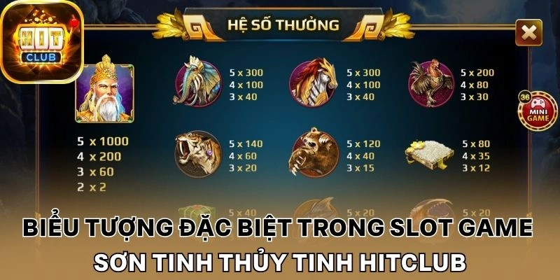 Biểu tượng đặc biệt trong slot game Sơn Tinh Thủy Tinh Hitclub