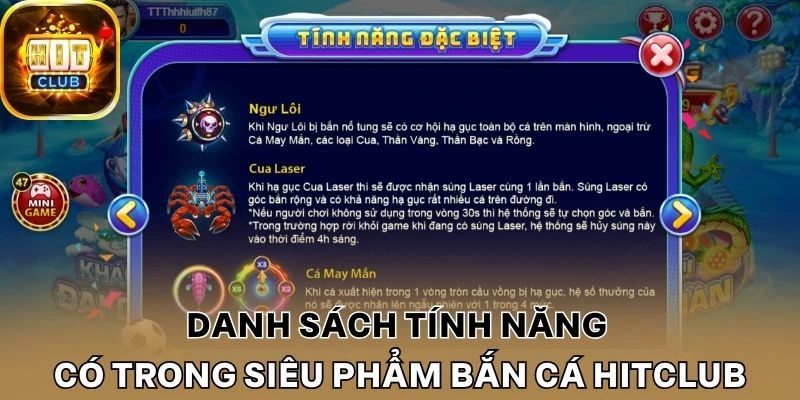 Danh sách tính năng có trong siêu phẩm bắn cá Hitclub