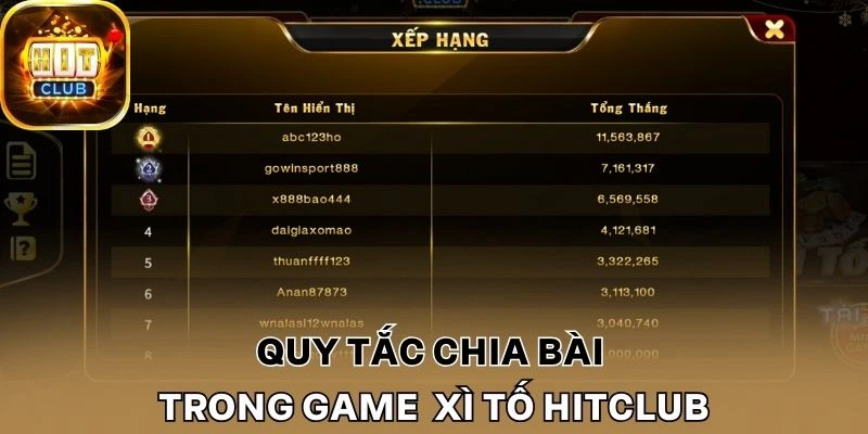 Quy tắc chia bài trong game  Xì tố Hitclub